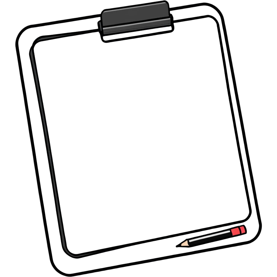 Dry erase board, marker emoji