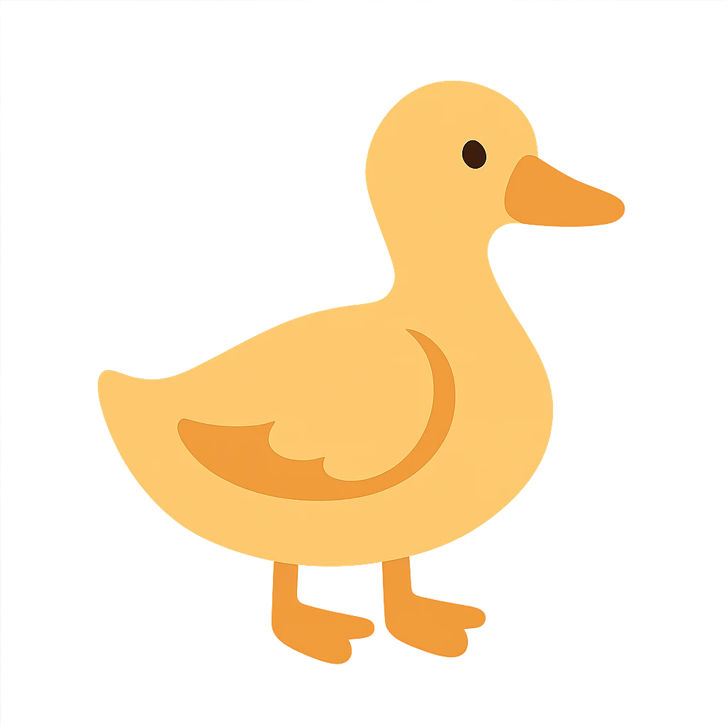 Flat design style duck emoji