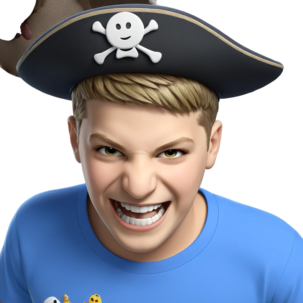 smiling boy in blue shirt emoji