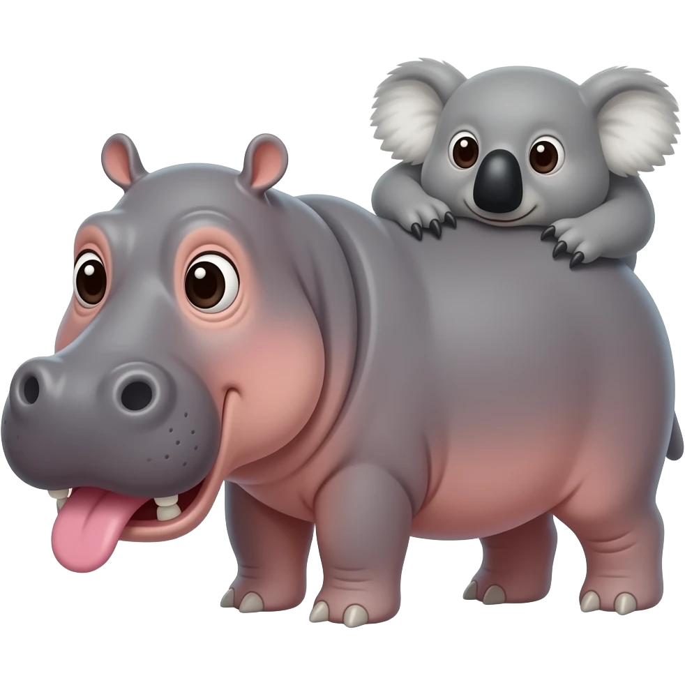 Hippo spitting in a koala’s face emoji