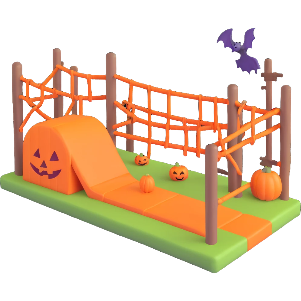 Halloween obstacle course emoji