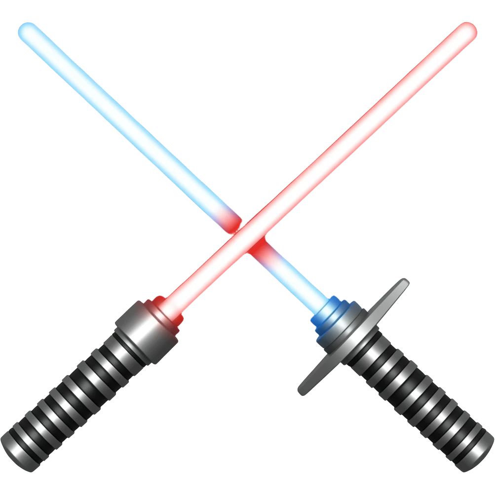 lightsaber swords crossing over eachother emoji