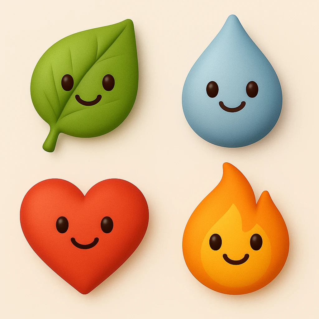make four emojis in same style emoji