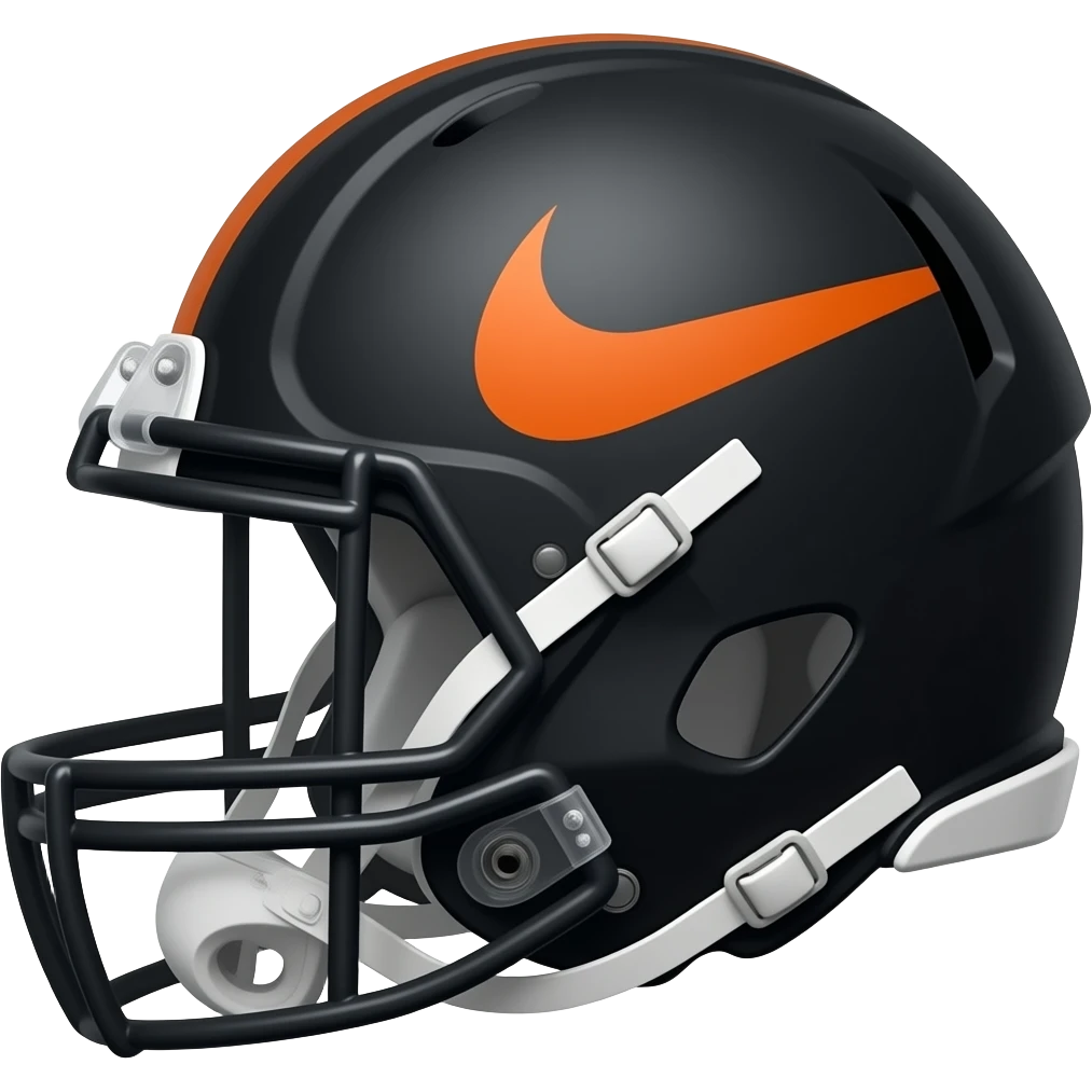 Nike football helmet black with dark orange logo facing the other way emoji