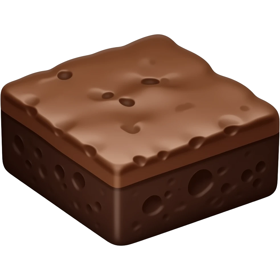 Plain chocolate brownie emoji emoji