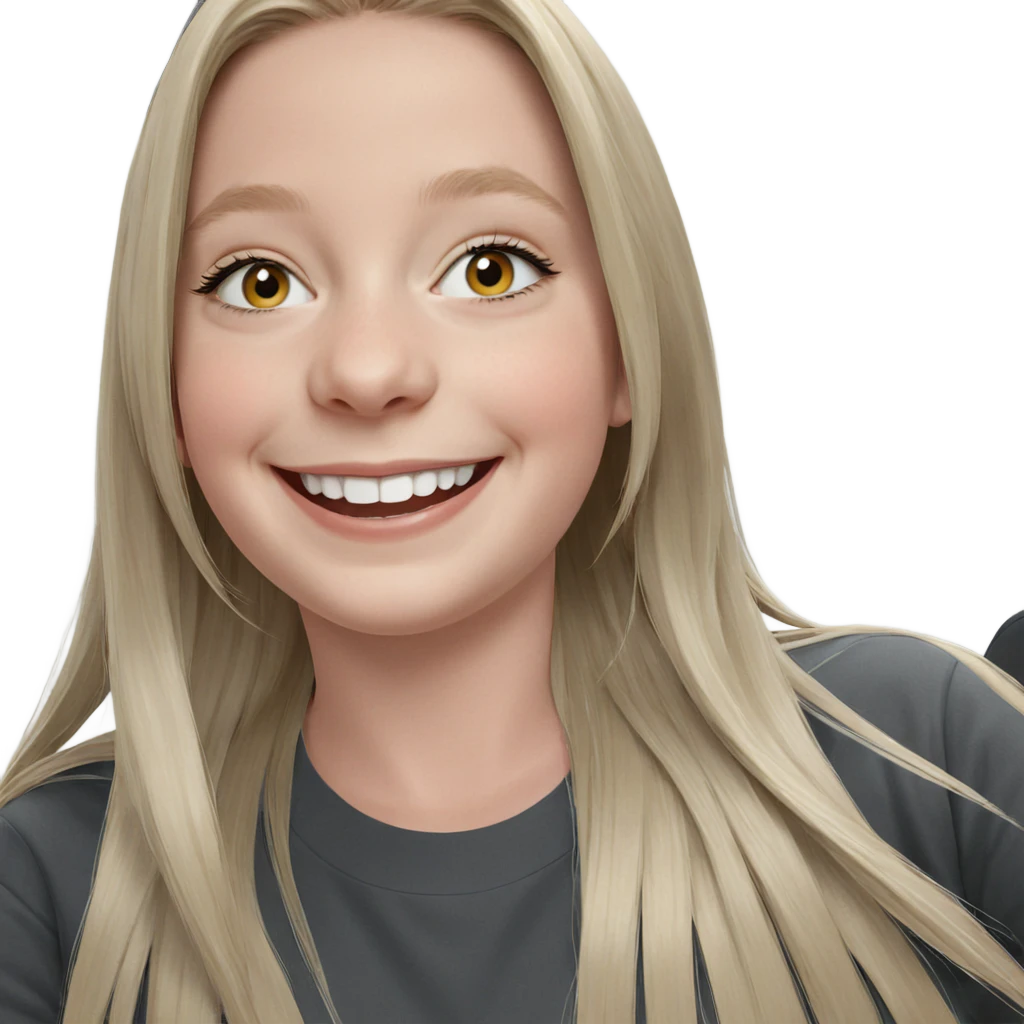 smiling blonde girl portrait emoji
