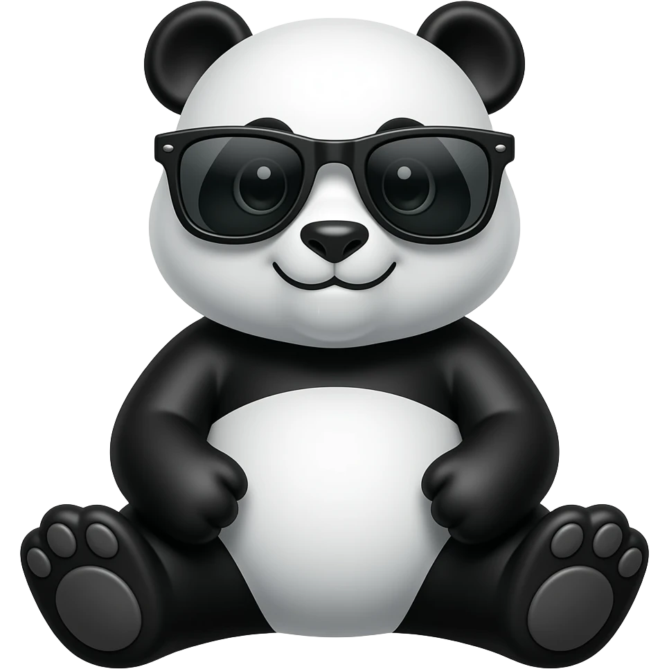 Panda sitting up wearing Sunglasses emoji
