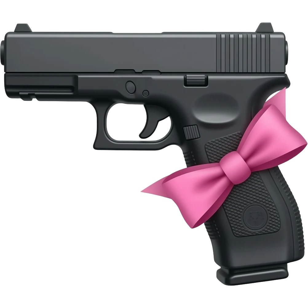 Glock 17 with a pink bow emoji