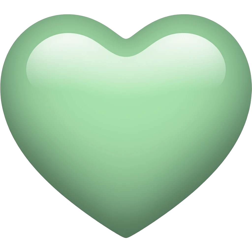 Pastle green heart emoji to copy paste emoji