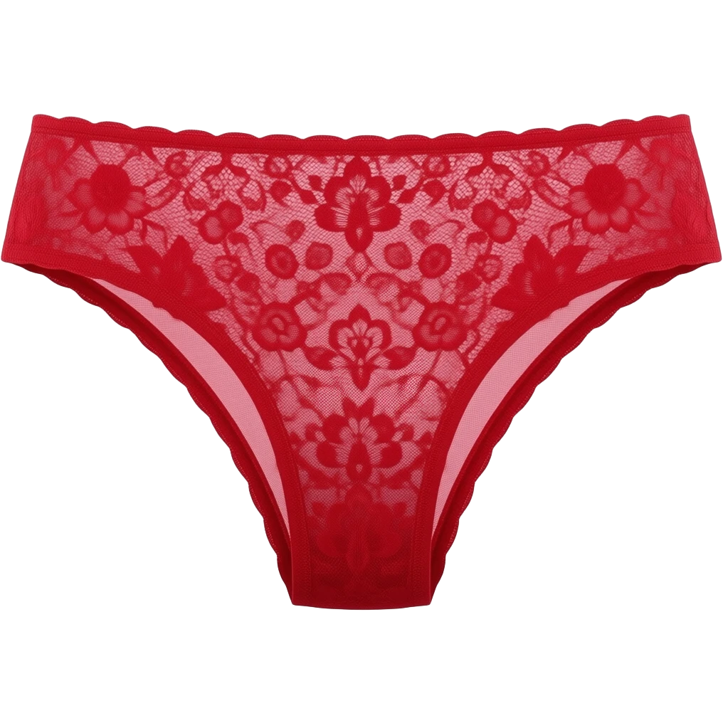 Red lace women’s thong panties emoji