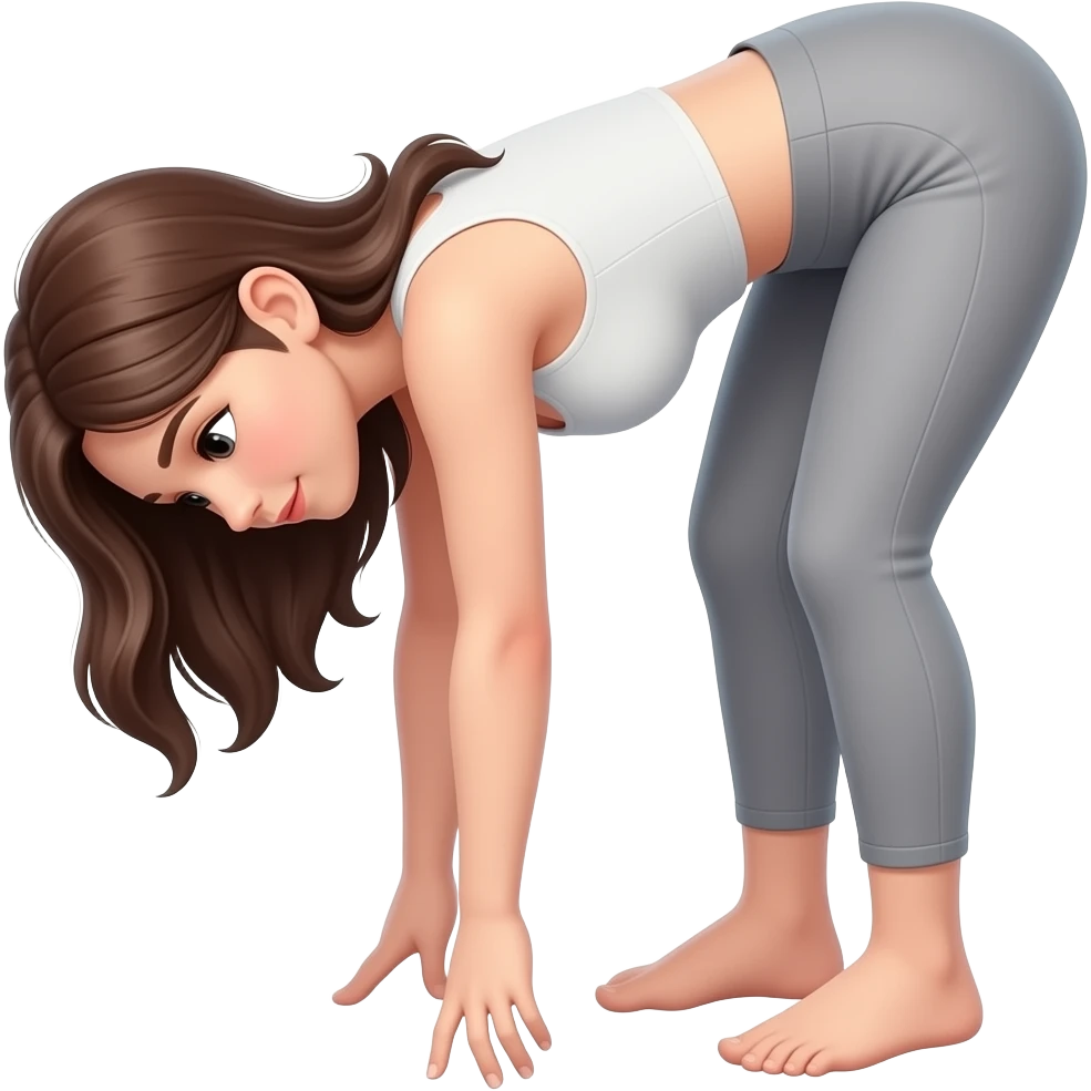 Emoji bending female emoji over emoji