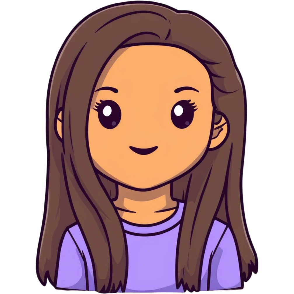 girl with light brown skin, dark eyes and dark straight long hair emoji