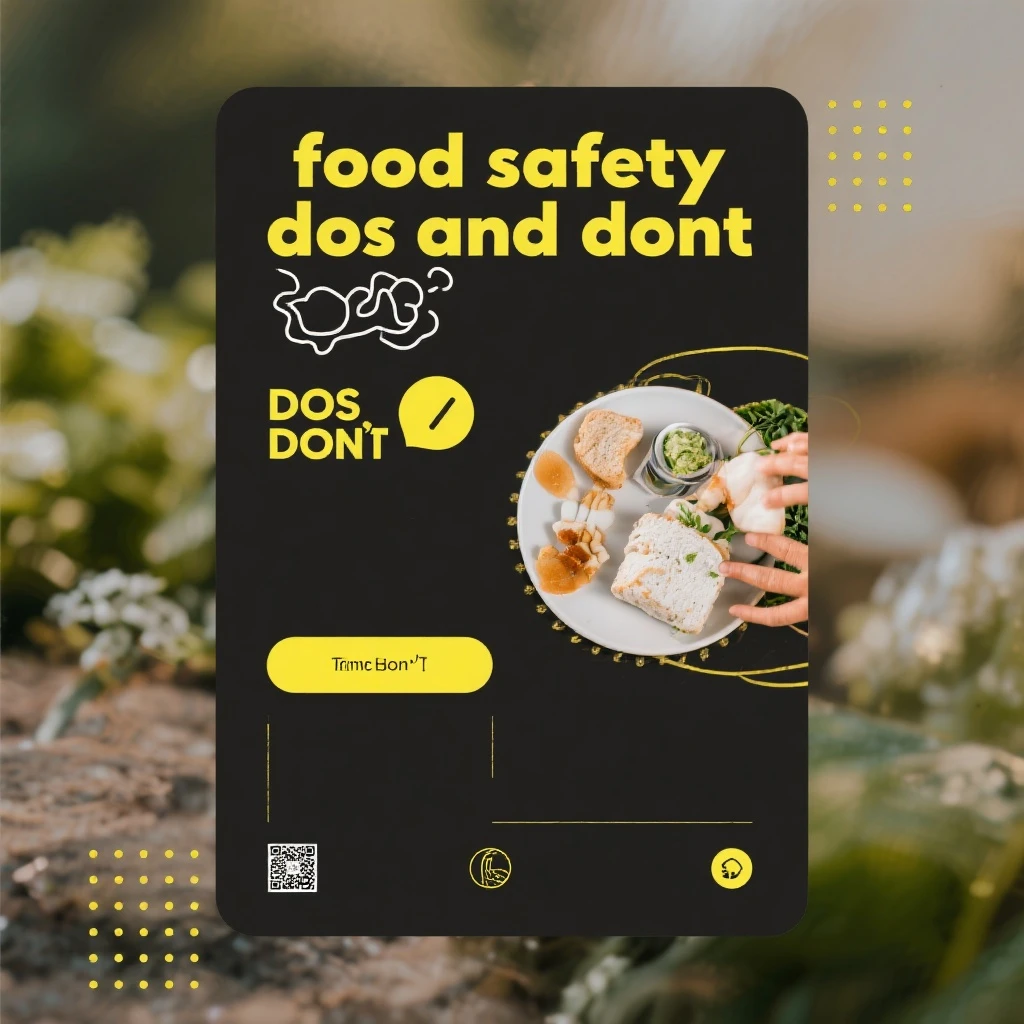 make a detail poster with title of "food safety dos and dont" emoji