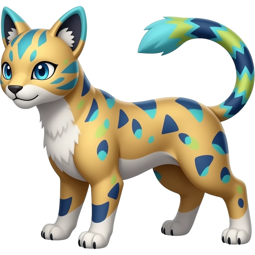 Digitigrade elemental realistic pretty elegant sleek shiny patterned quadrupedal Randomly marked randomly colored Absol-Purrloin-Shinx-Liepard-Electrike-Sprigatito-Litten-hybrid emoji