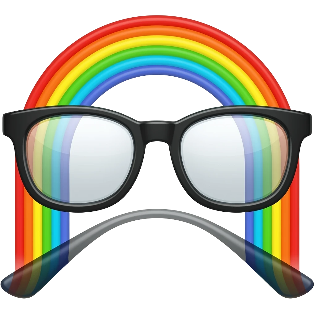 glasses with rainbow frame emoji