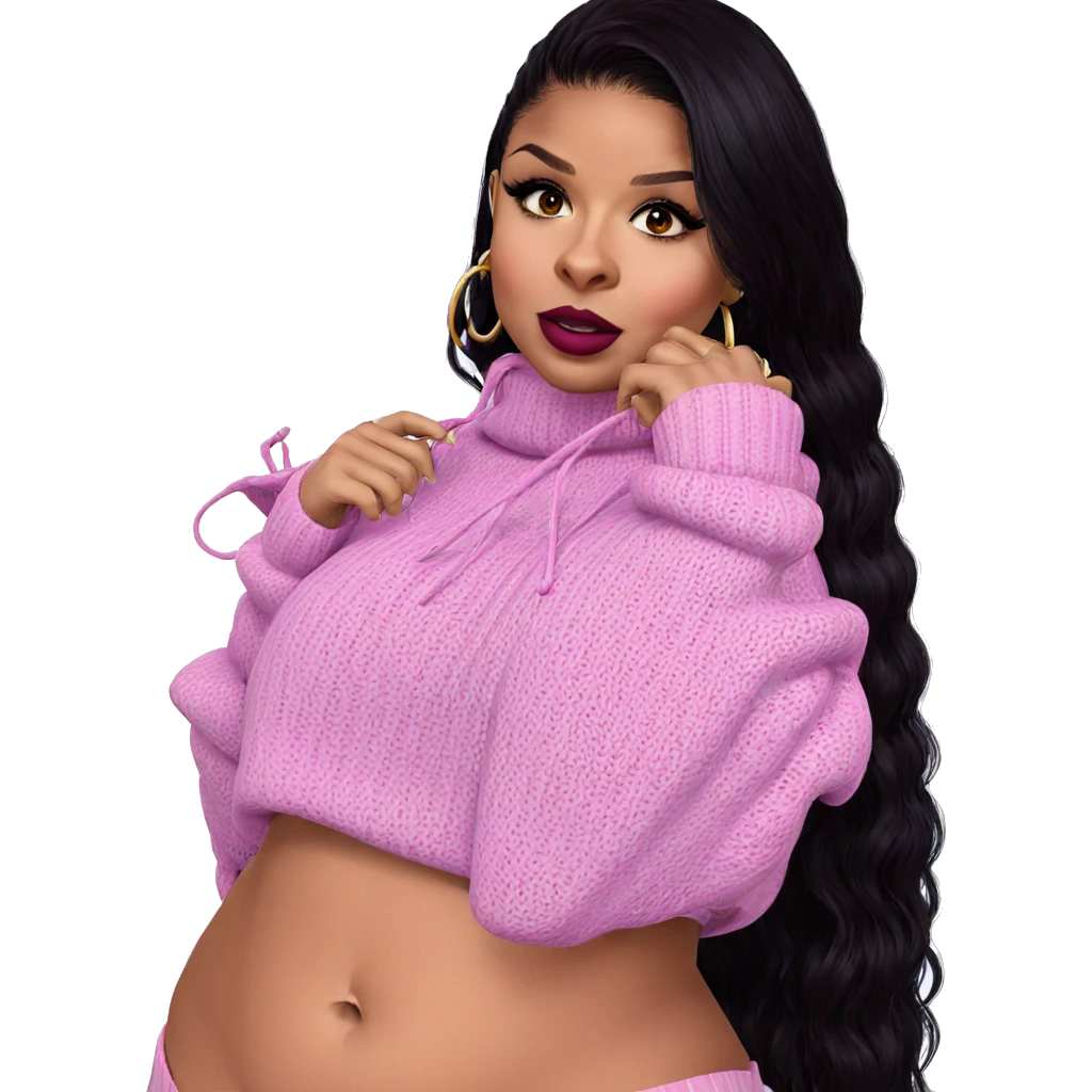 dark beauty in pink sweater emoji