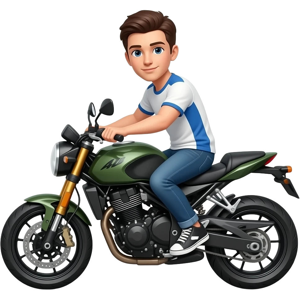 young white man on motorbike emoji