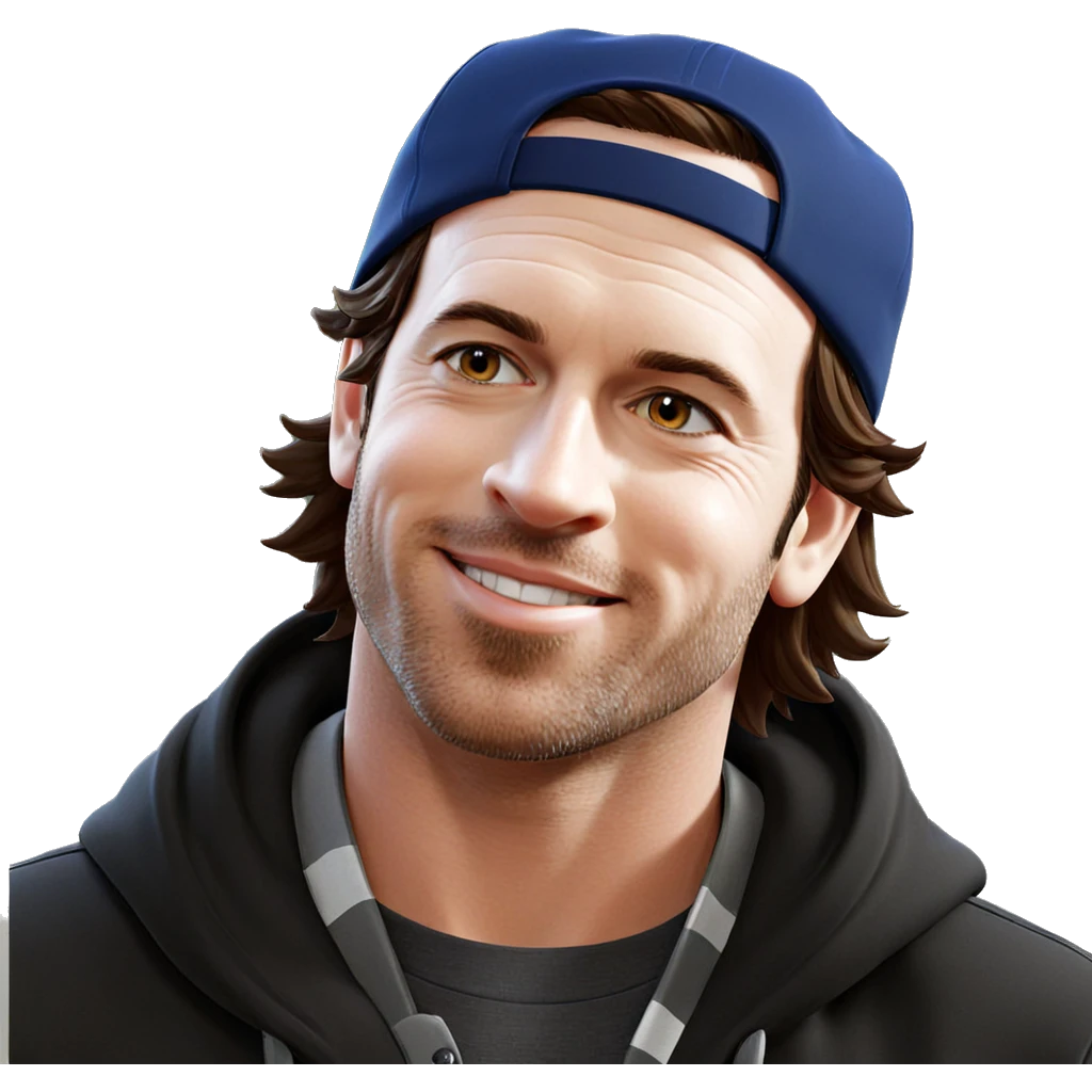 smiling boy in baseball cap emoji