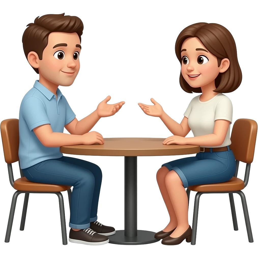 2 people talking on table emoji