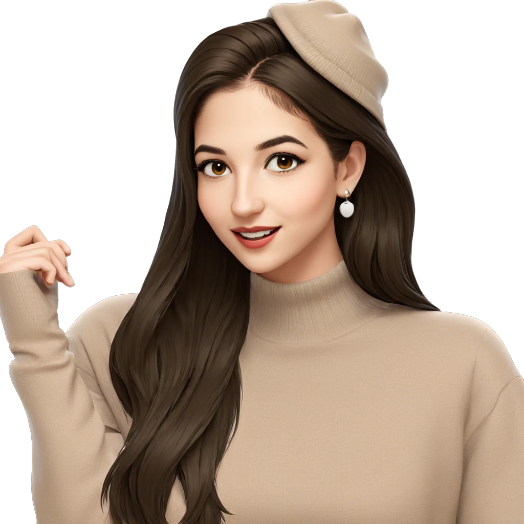 smiling girl in hat emoji
