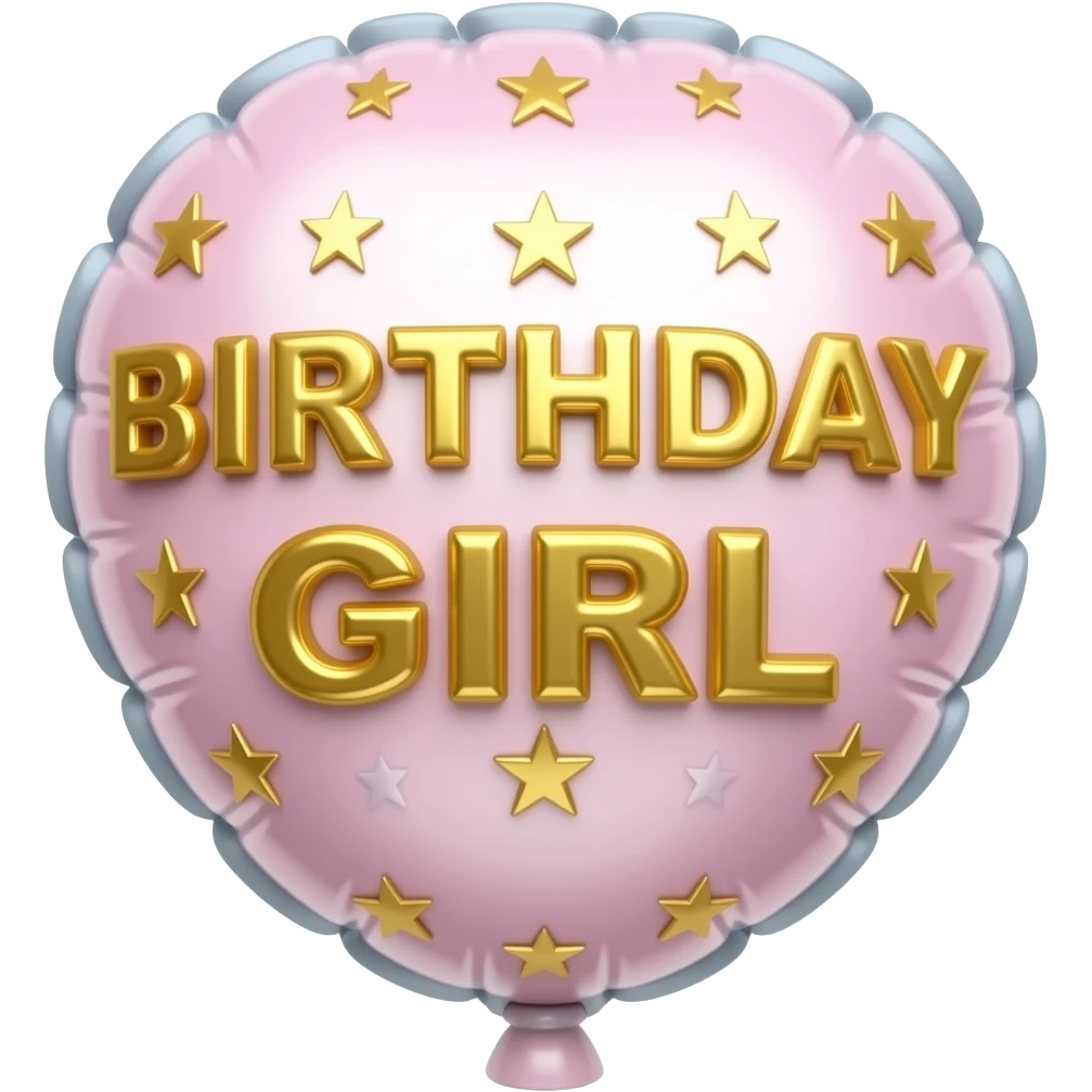 gold  letters BIRTHDAY GIRL BALLOON emoji