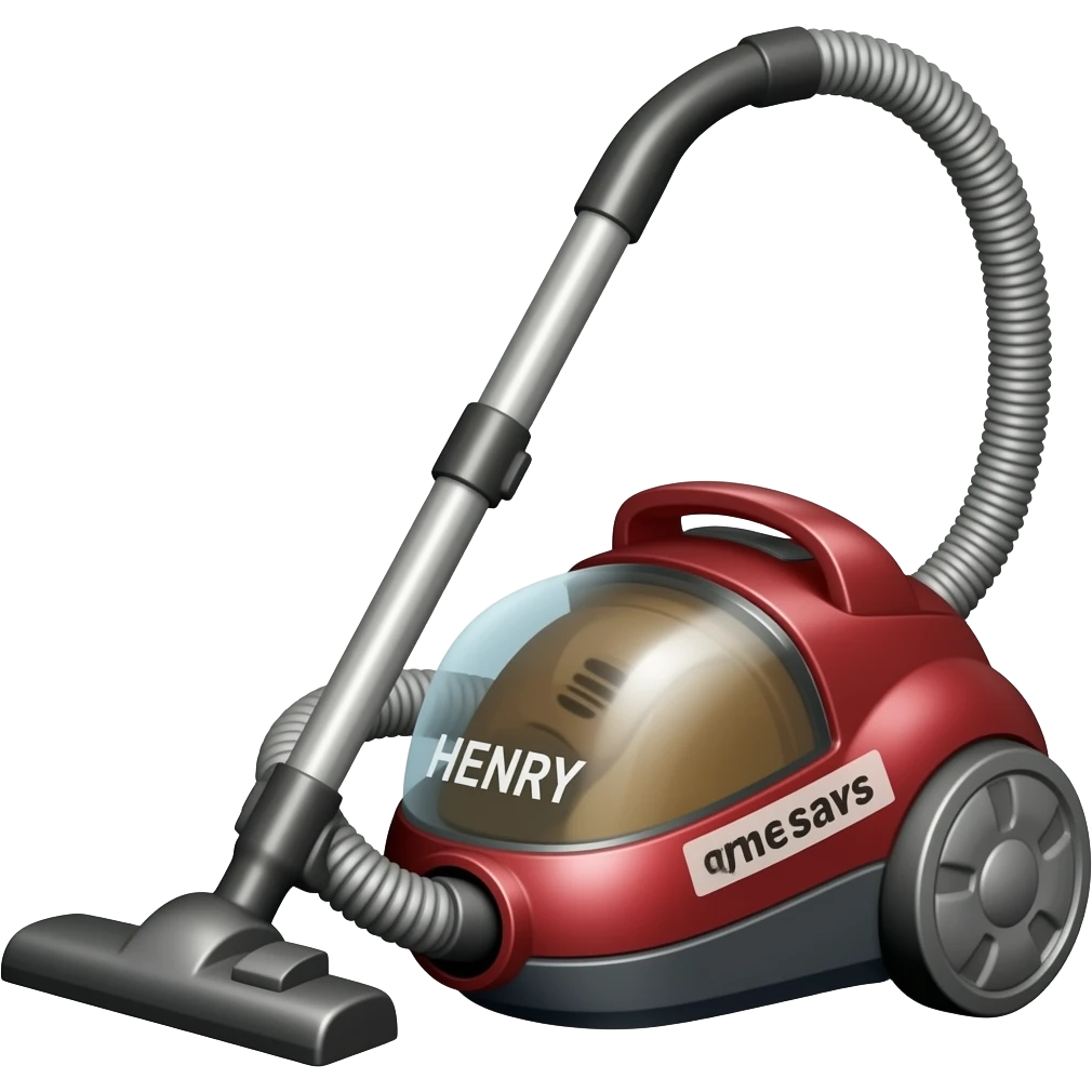 vaccum, red colour has nametag HENRY emoji