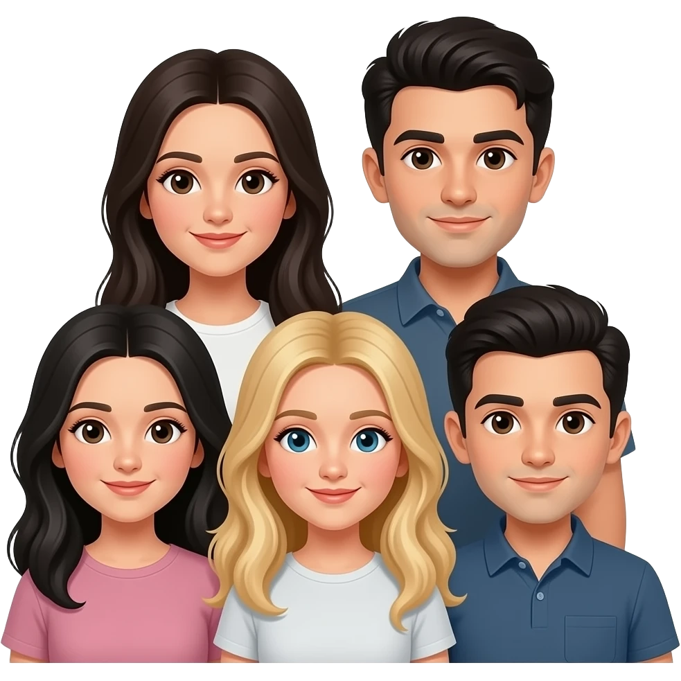 2 sister black hair 1 sister blonde hair 2 brothers black hair turkish emoji