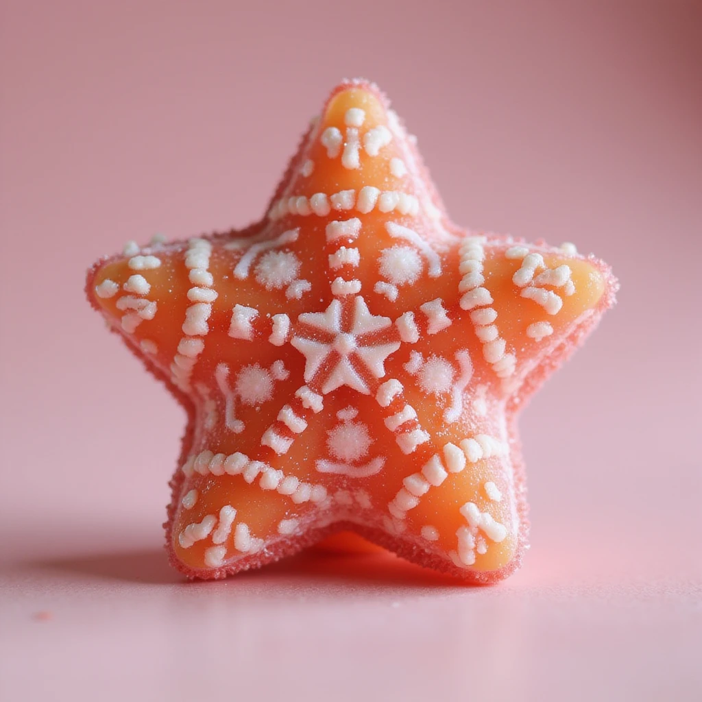 photorealistic dalgona candy with star shape, inspired by Squid Game emoji