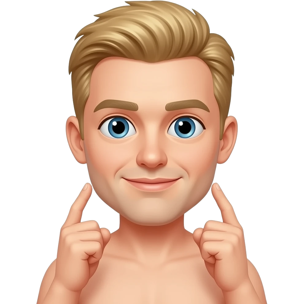Man naked blonde shake butt. emoji