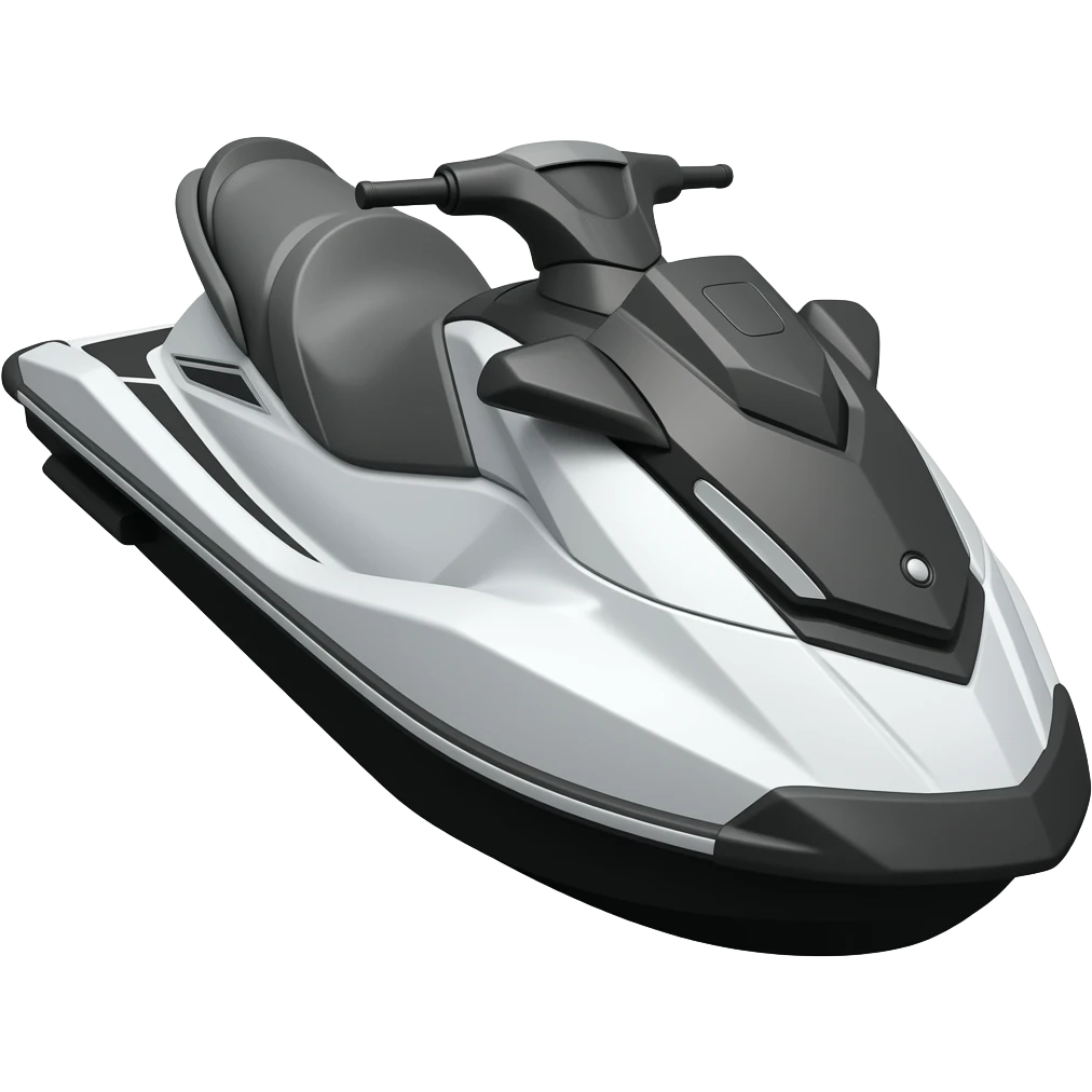 Jet ski sin persona negro y blanco emoji