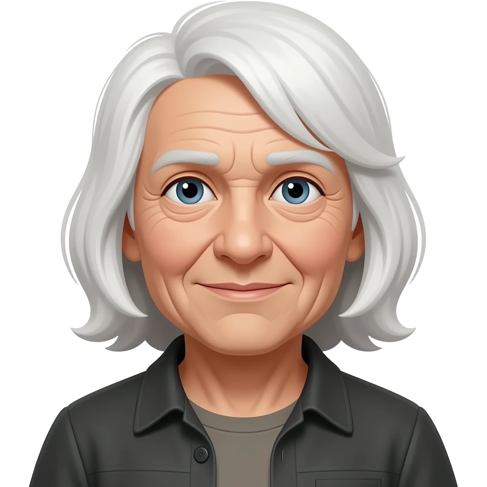 old crone white hair female emoji