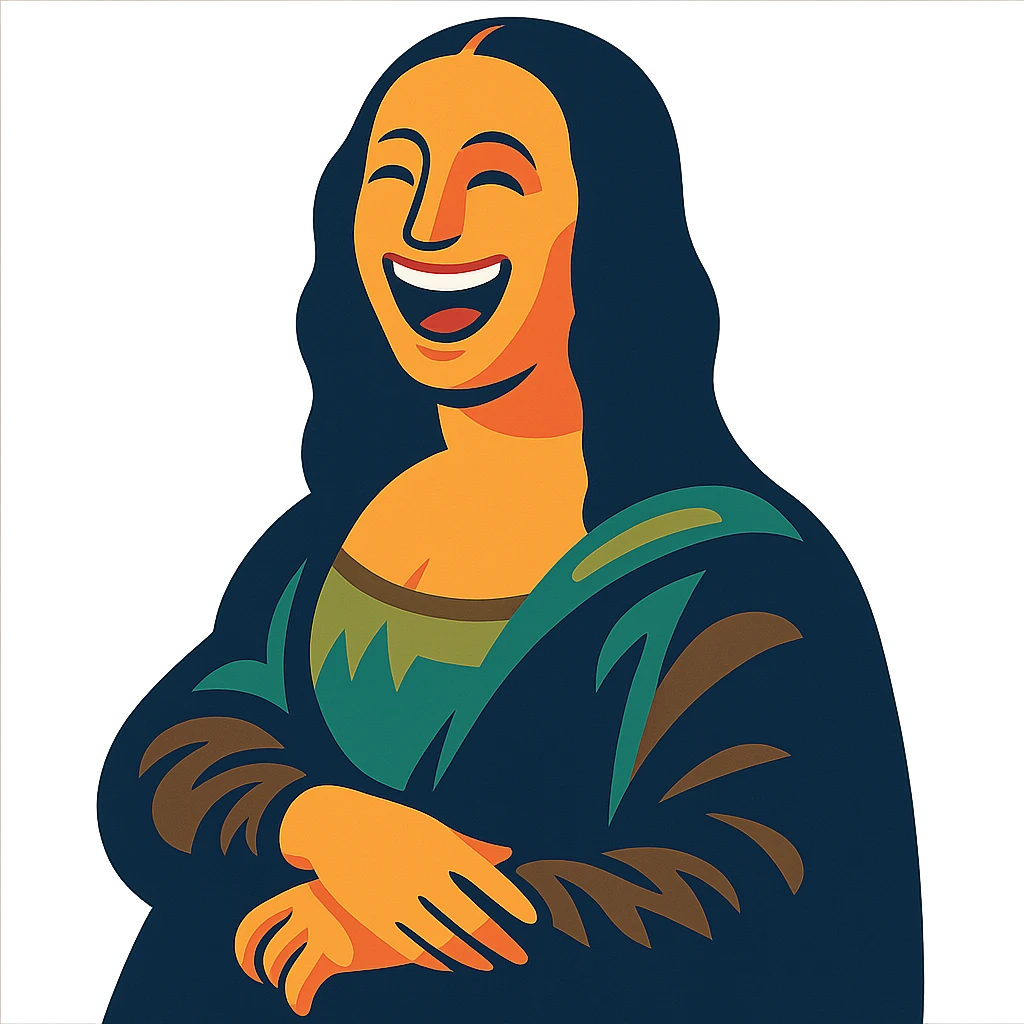 Mona Lisa laughing emoji