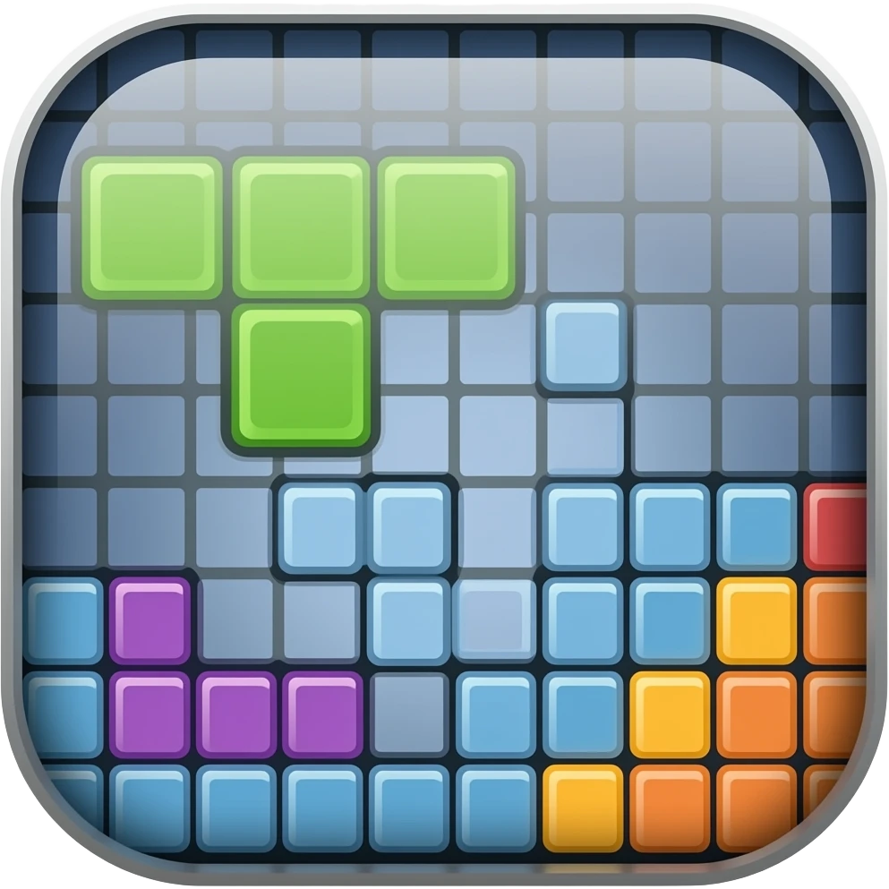 App logo for my game app that is about tetris emoji