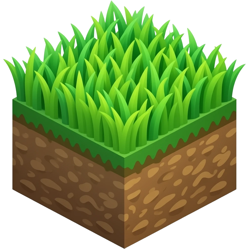 A grass block emoji