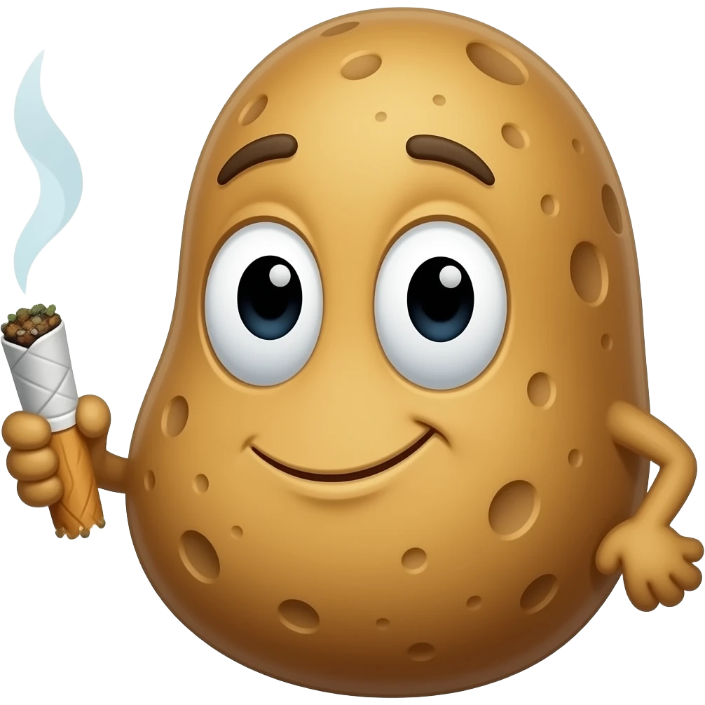 Baked stoned high potato character emoji