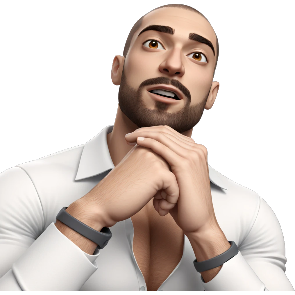 muscular man in white shirt emoji