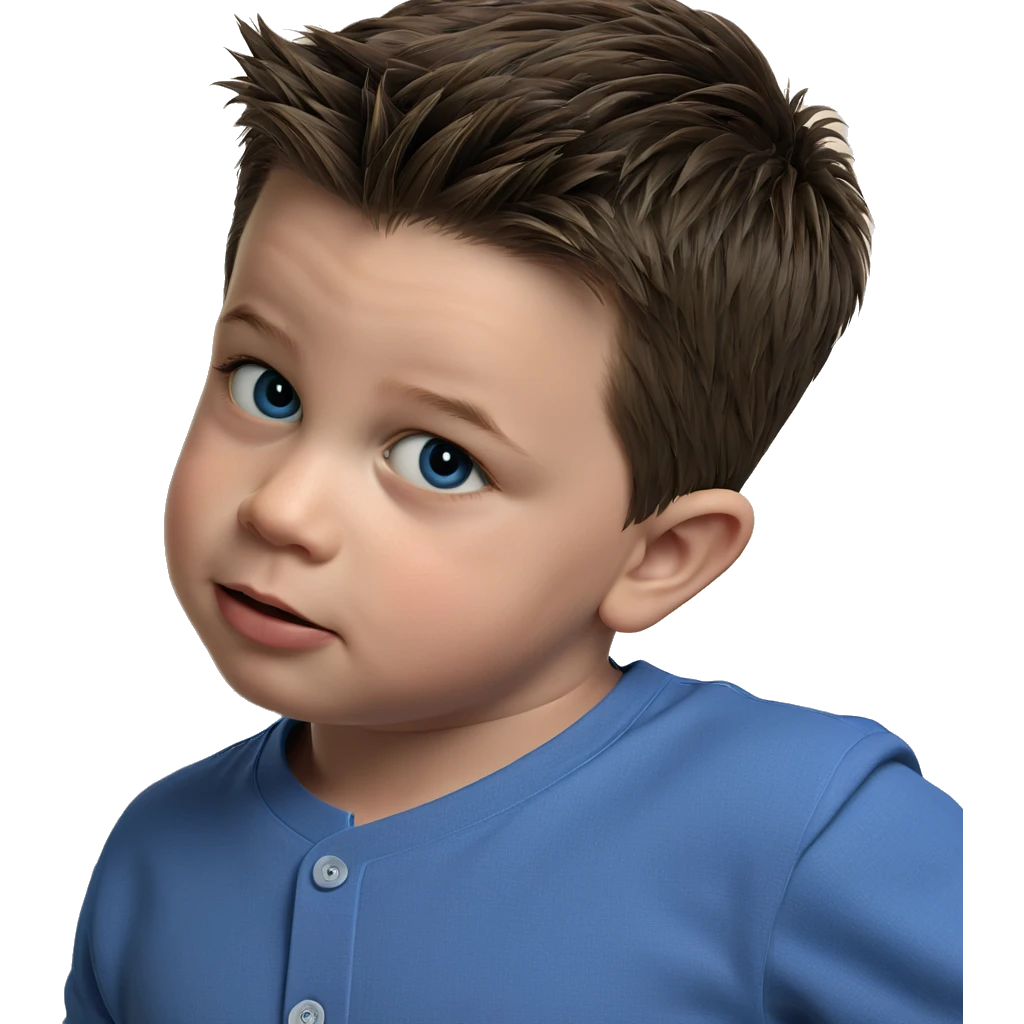 boy in blue shirt portrait emoji