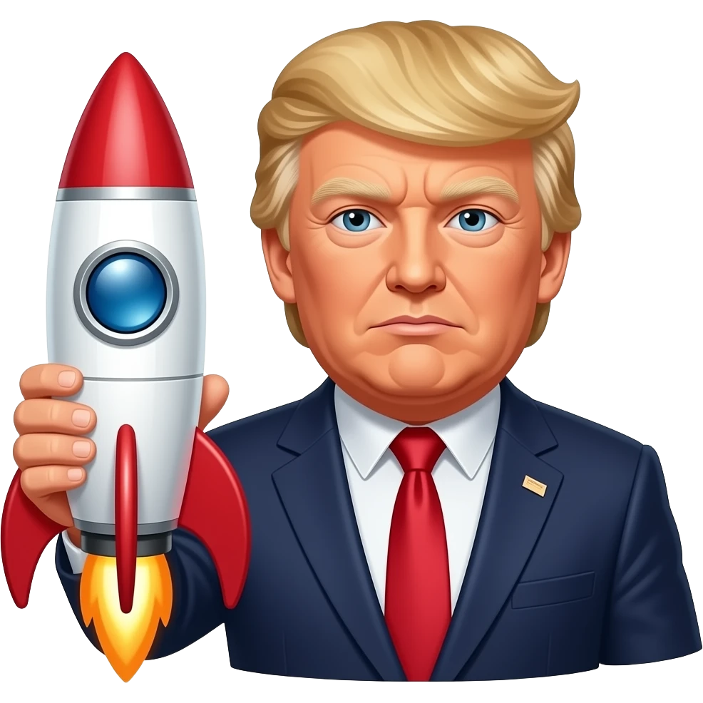 donald trup with rocket emoji