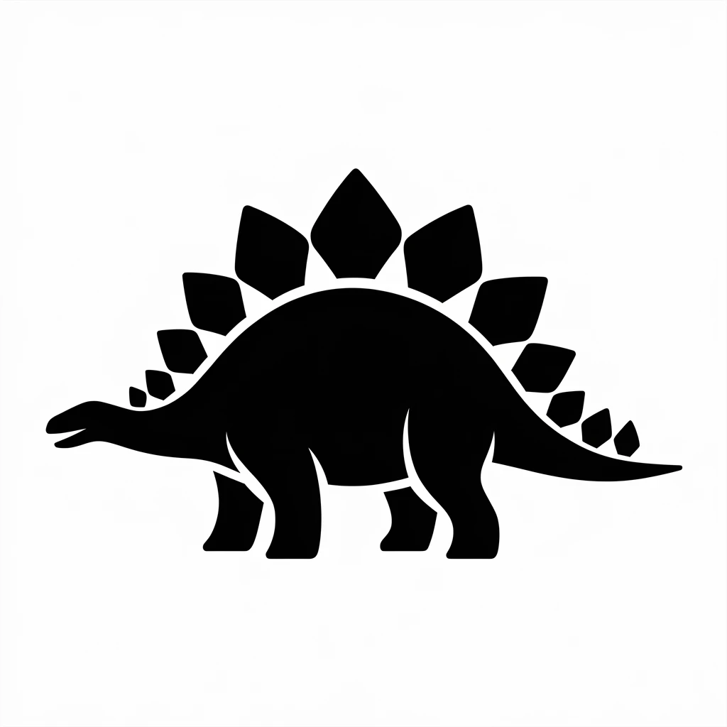 Stegosaurus icon black silhouette emoji