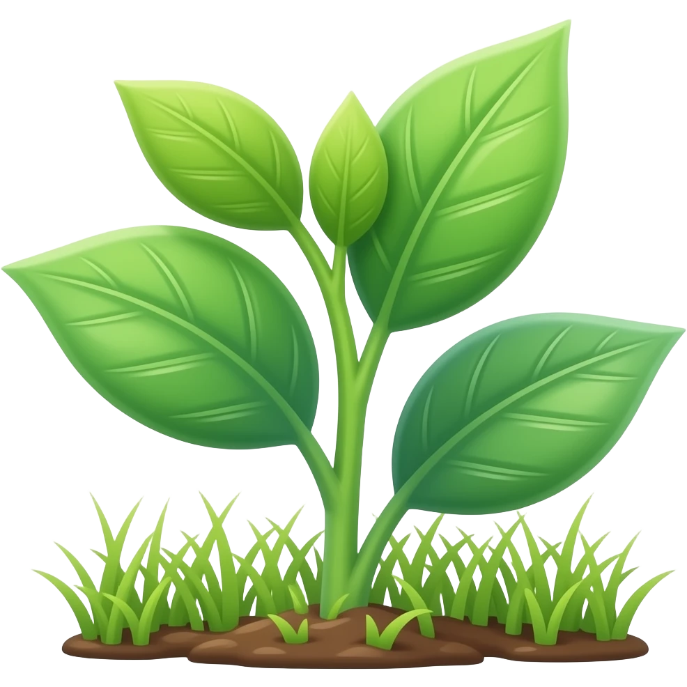 green plant from the ground with leafs emoji