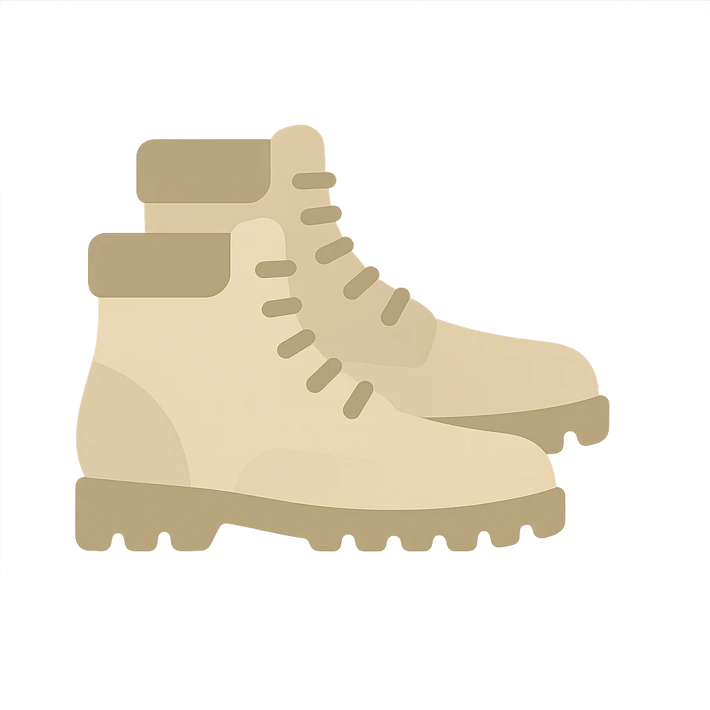 beige hiking boots emoji