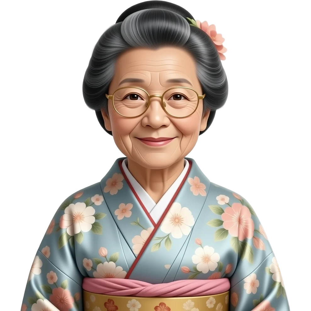 feudal Japan woman wearing glasses old women emoji
