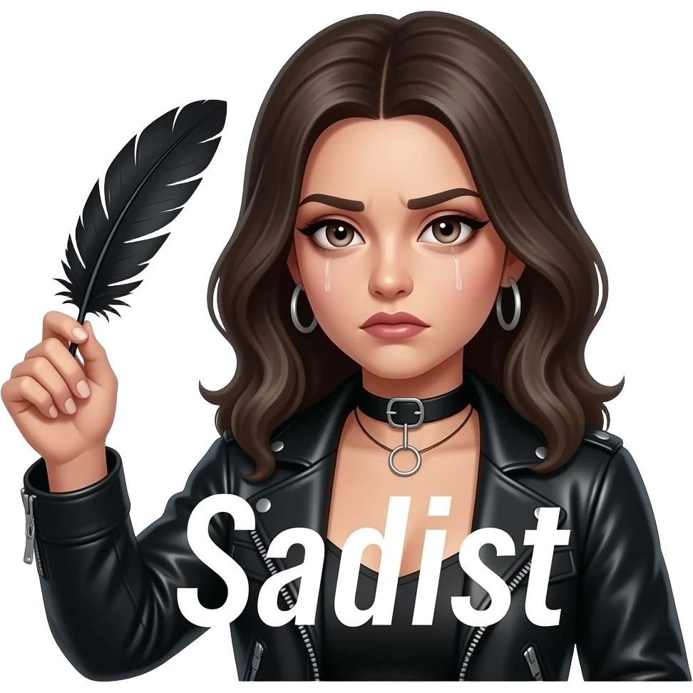 make a naughty sexual and seductive that just says the word "Sadist" emoji