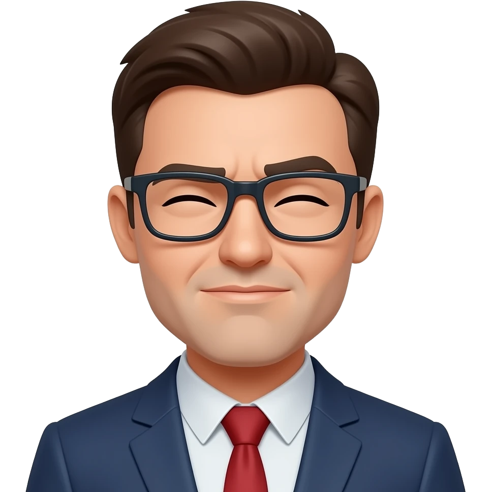 Make both his eyes squint with glasses on emoji