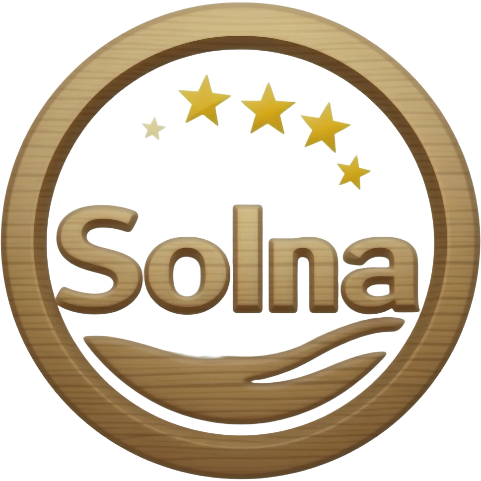 a wooden solana logo emoji