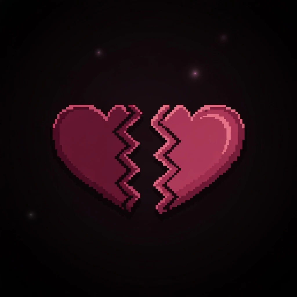 cute emo heart broken in two emoji