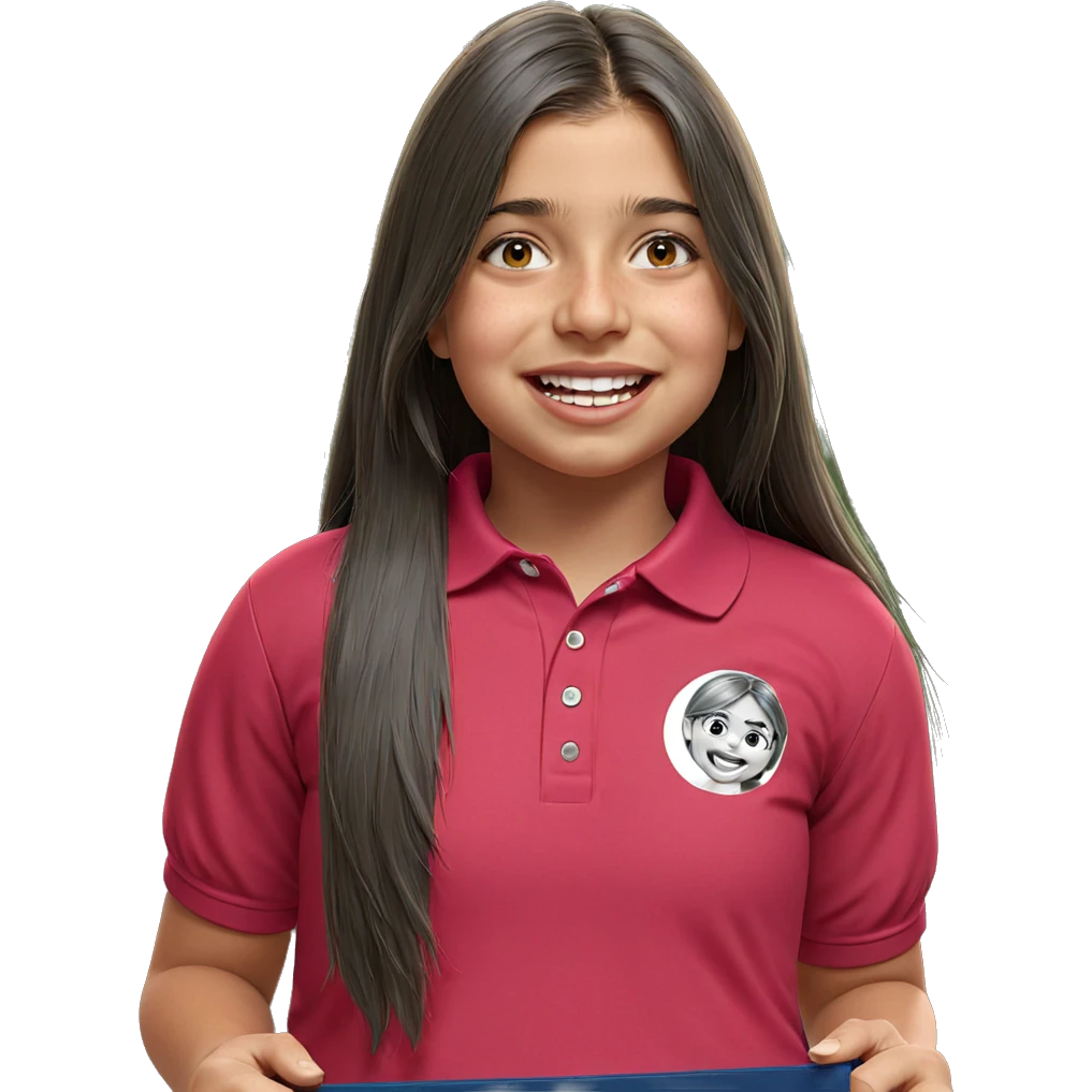 smiling girl in polo shirt emoji