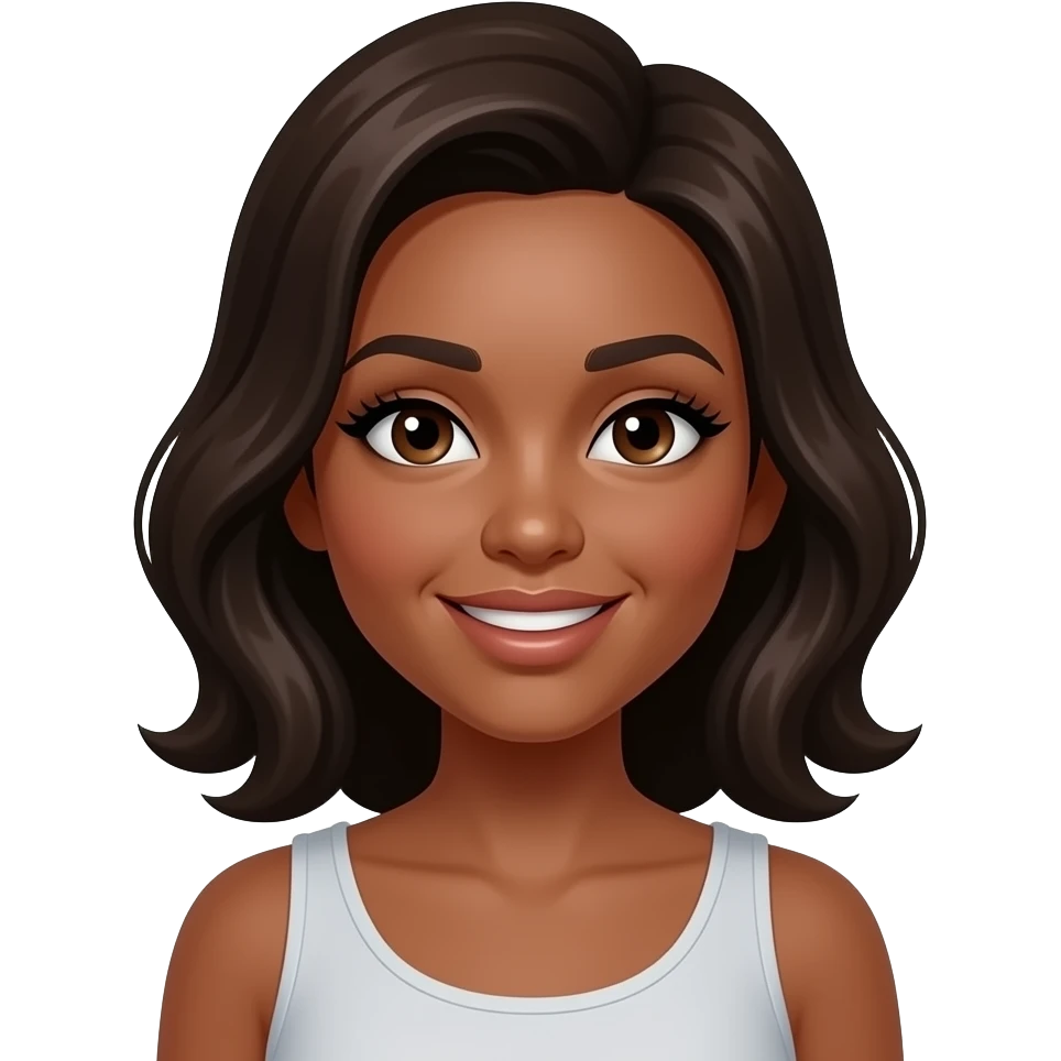 Yes use same image a skin shade more brown add her some eyelashes with the words Bhappy2 emoji