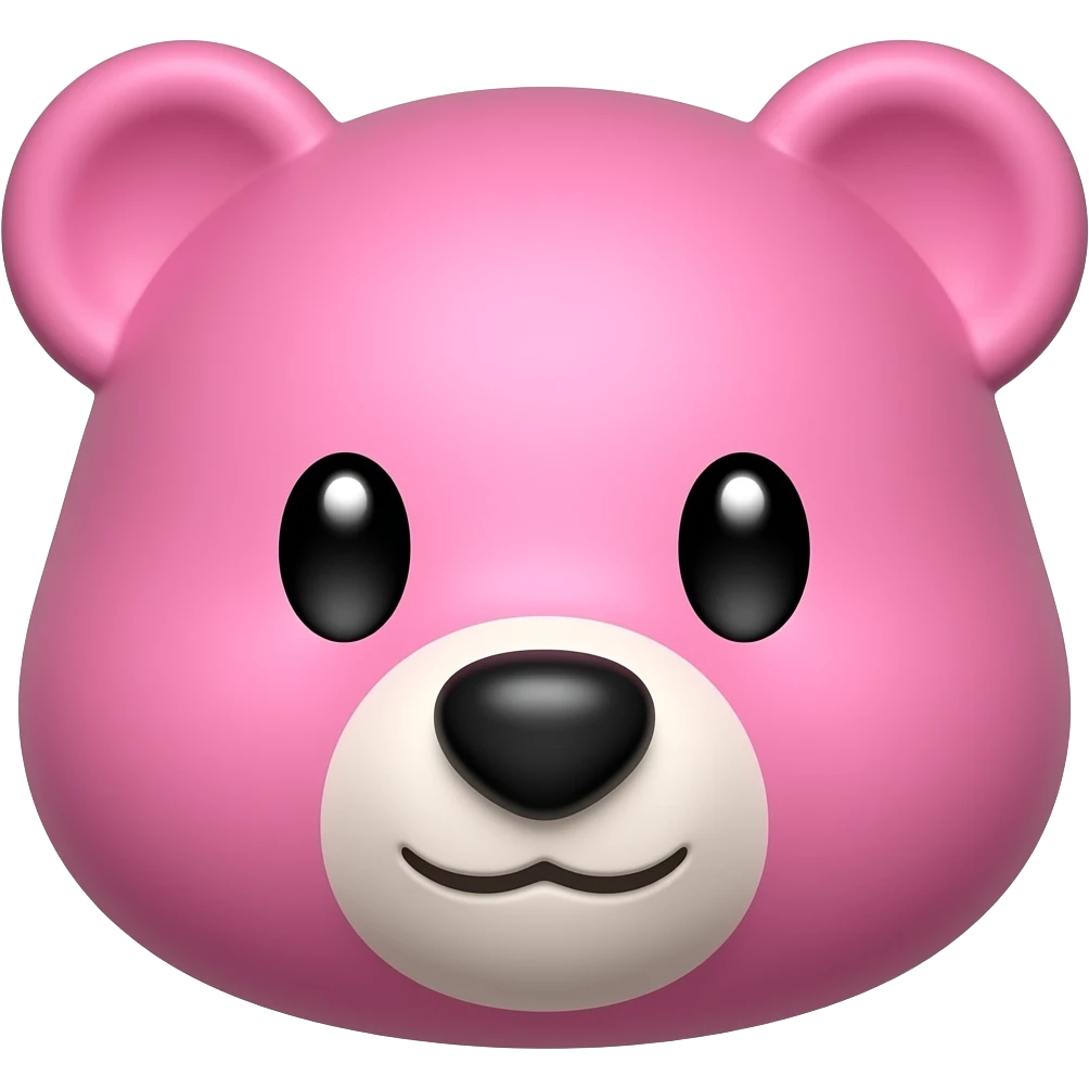 Pink bear head emoji