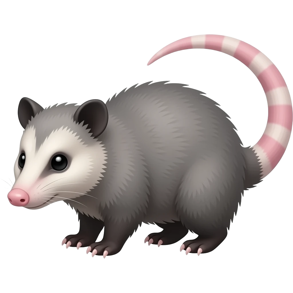 Opossum with pink tail emoji